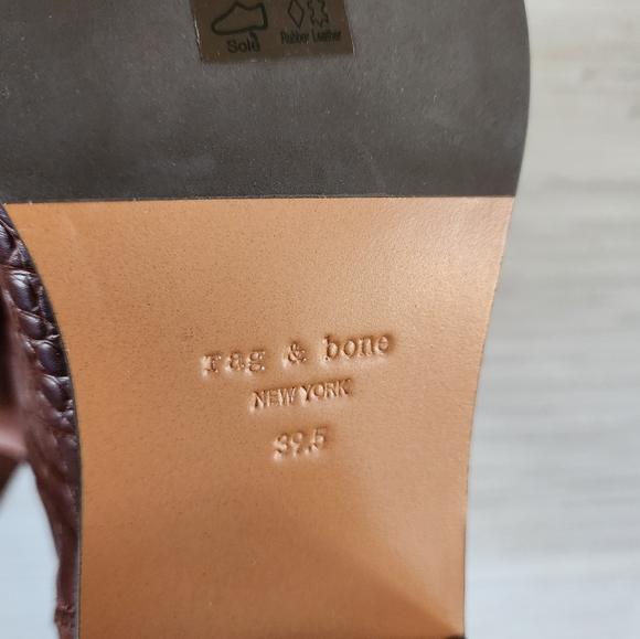 NEW rag & bone Hazel ankle boot, Crocodile brown leather sz 39.5, 9 - Picture 9 of 11